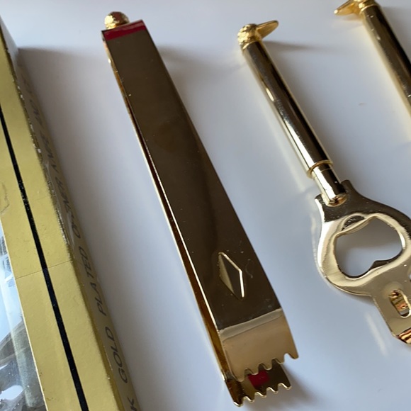 Vintage 3 piece bar tool set 22K gold plated - Picture 8 of 12